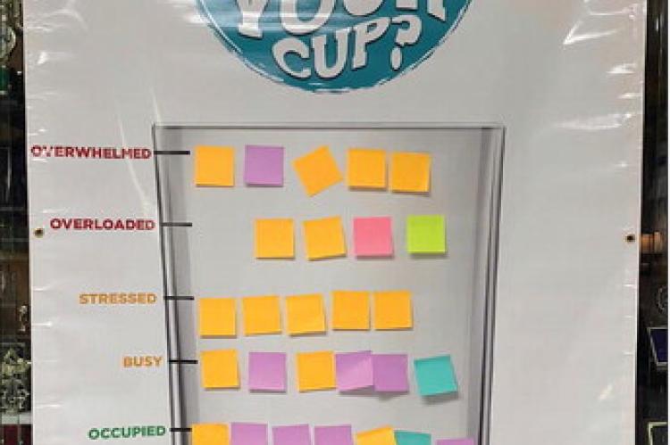 Banner with cup illustration shows how full a cup can become. | Submitted