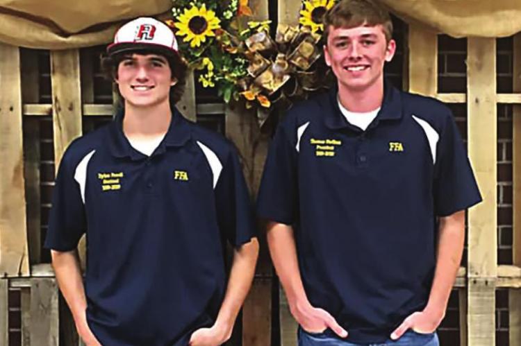 HONOREES: Thomas Steffens and Dylan Powell will be recognized at the State FFA Convention, April 23-24, for earning a place at the State FFA Convention and first place in the Area FFA Proficiency Awards.