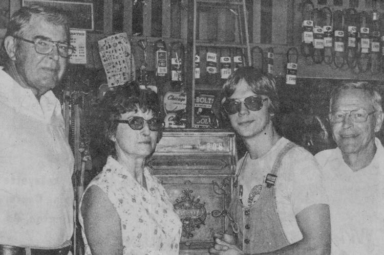 General manager and bookkeeper Curtis Hamann, salesperson Margaret Stafford, Ernest Jones and owner Harry Jones appeared in the August 1978 Richmond News. SHIRLEY CURTIS KLEIN | Archives