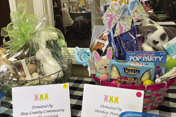 THE CHAMBER’S third annual Easter Basket Eggs-Po is going on now thruough March 27. Baskets have been donated by area merchants and individuals. SOPHIA BALES | Staff