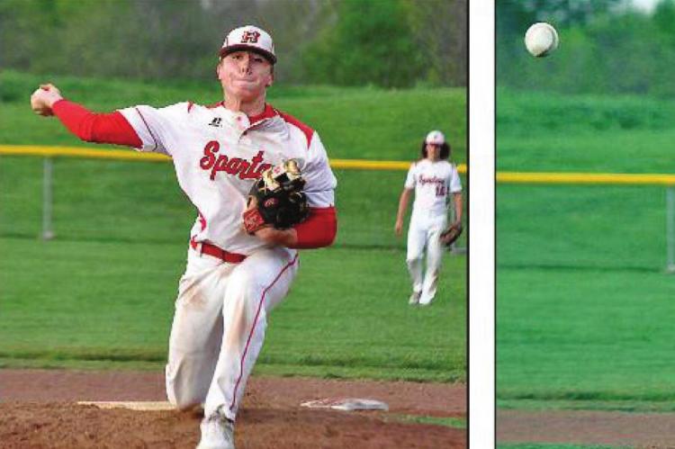 THIS GROUPING from a 2019 ballgame shows how Richmond pitcher Tyler Pyle delivers on the mound. SHAWN RONEY | Staff