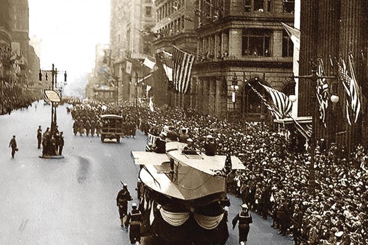 DURING THE OUTBREAK of what is called the Spanish flu – though some say the worldwide pandemic that killed millions started in Kansas – Philadelphia officials ignore public health warnings and holds a sendoff parade for World War I soldiers that tens of thousands attend. A week later, 4,500 is dead and every bed in the city’s 31 hospitals is filled.