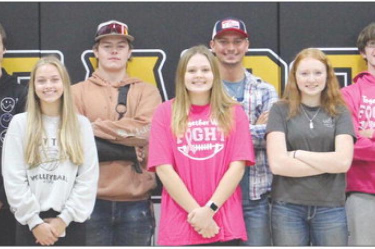 LYRIC ARNOLD (front row, from left), Payton Vassmer, Natasha Hicks, Natalie Williams and Victoria Graves. Lucas Walker (back row, from left), Logan Dennis, Ashton Toland, Hunter Spear, Jonathon Harris and Stryker McNary. Not pictured is Kierstin McElwee. | Submitted