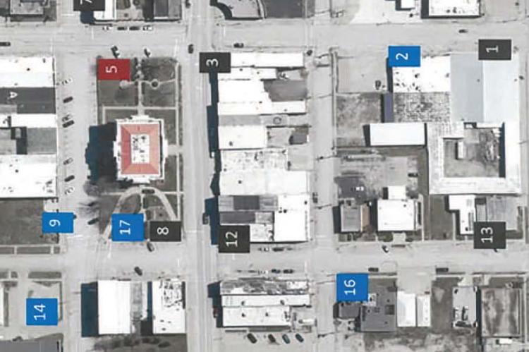 THE NUMBERED layout details locations of the ADA parking plan.