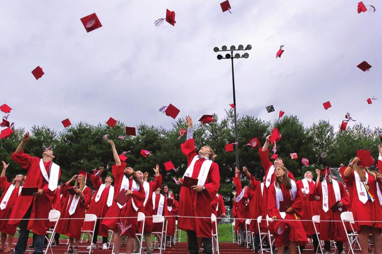 THE PANDEMIC leaves graduates in doubt, but finally, Richmond High School seniors get to toss their caps.
