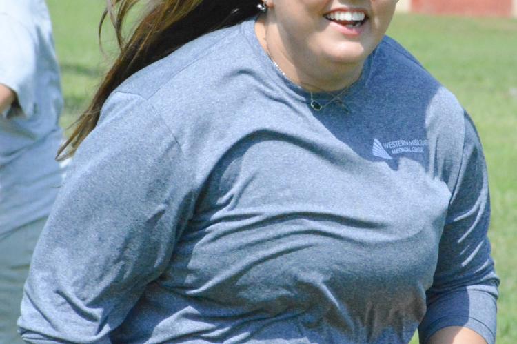 BROOKE WATSON, Hardin-Central’s new assistant high school softball coach, runs Aug. 18 with the Bulldogs at the Hardin American Legion and Auxiliary baseball and softball fields. SHAWN RONEY | Staff